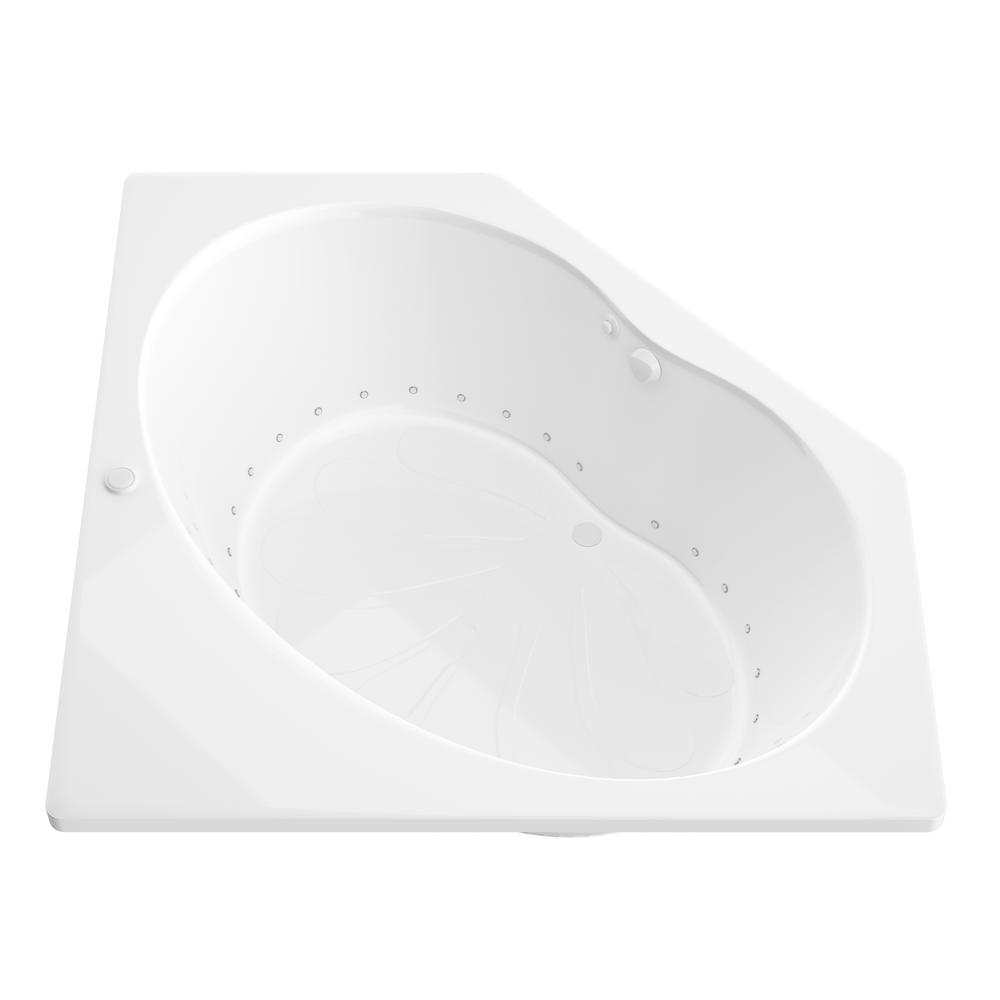 Carnelian 5 ft. Center Drain Whirlpool and Air Bath Tub in White