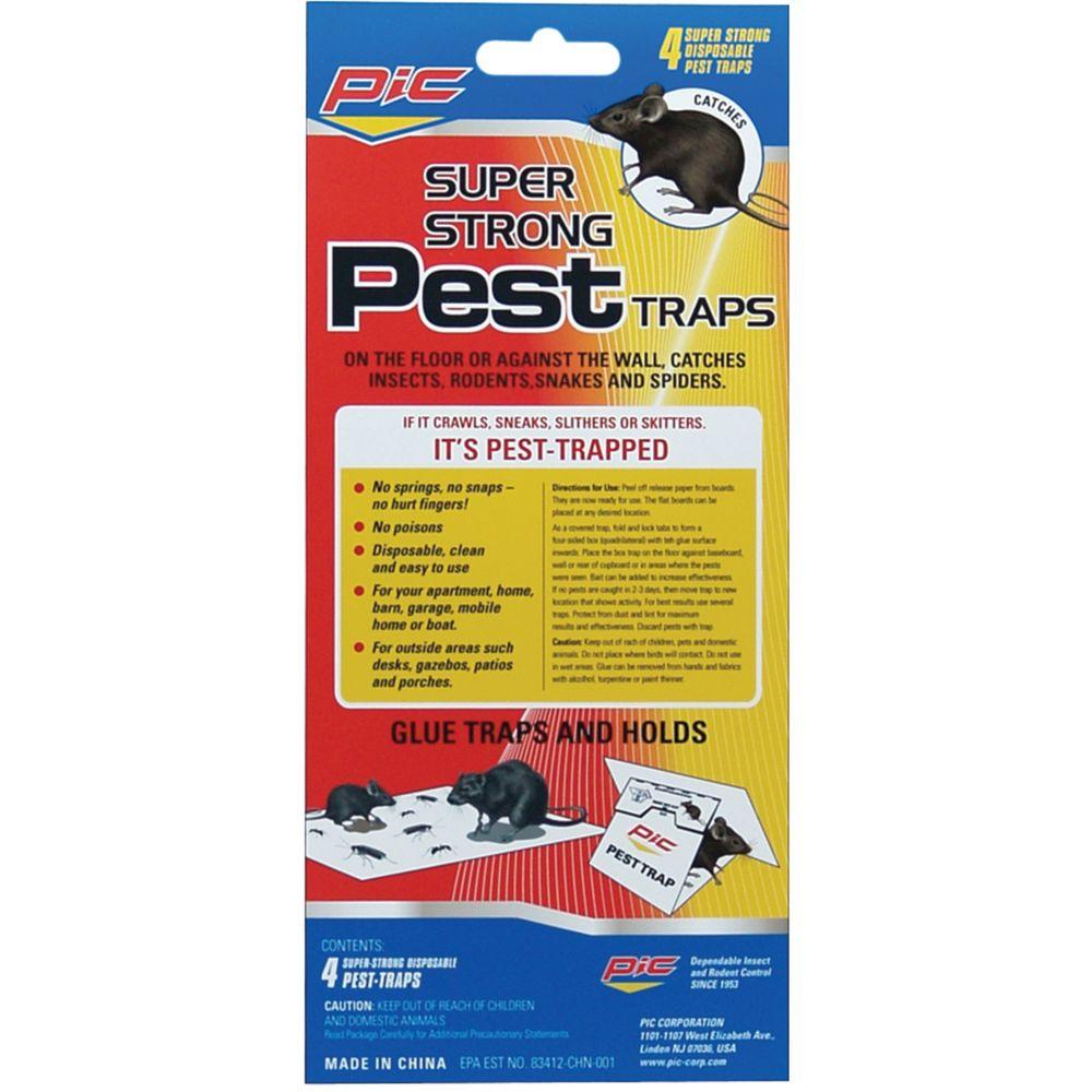 PIC 4 Glue Pest Trap for Spiders and Snakes (3-Packs) by PIC