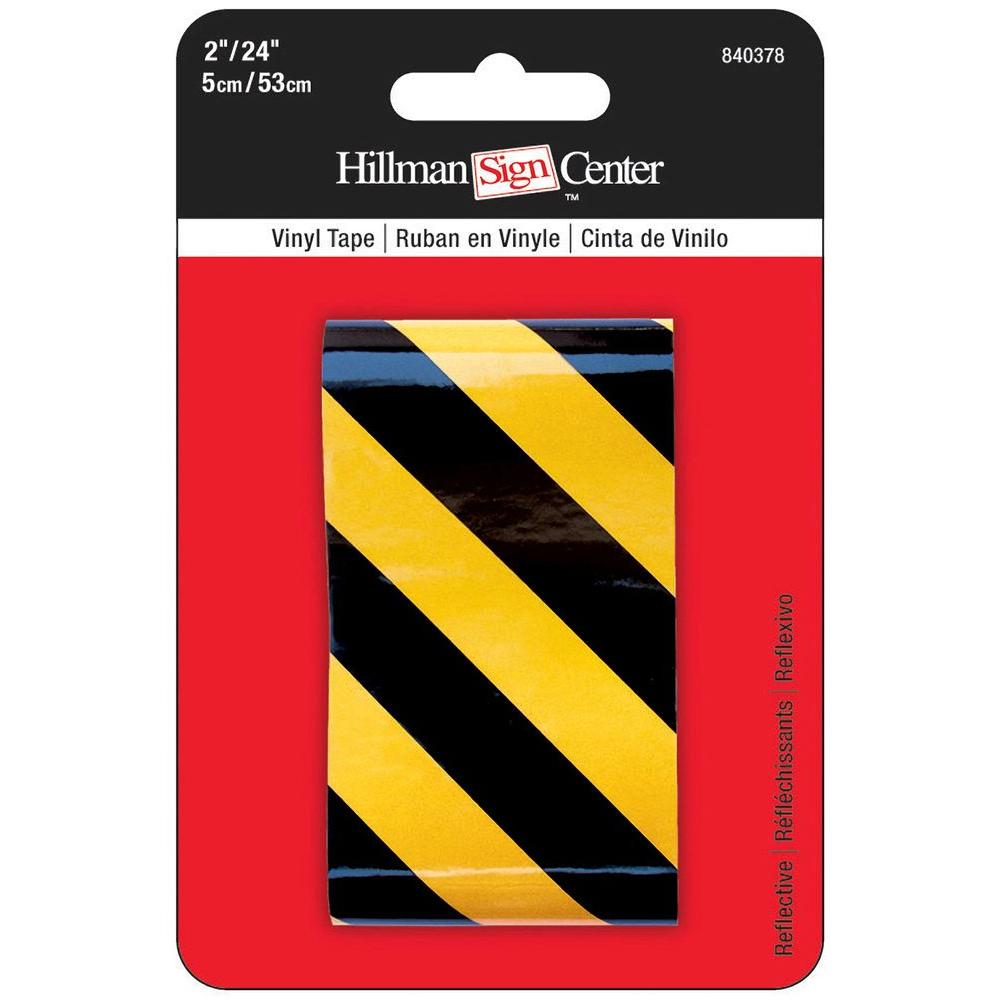 The Hillman Group 2 In. X 24 In. Black/Yellow Reflective Tape-840378 ...