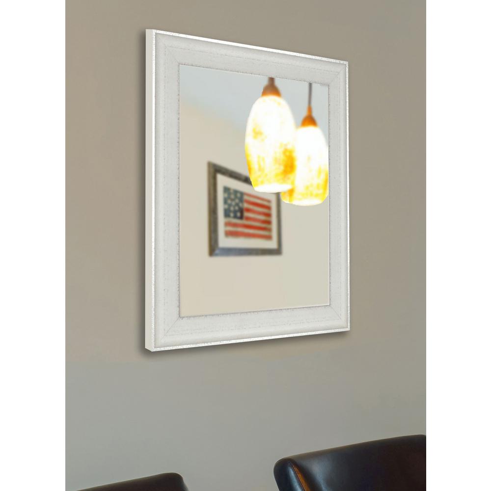 58 In X 38 Vintage White Non Beveled Vanity Wall Mirror