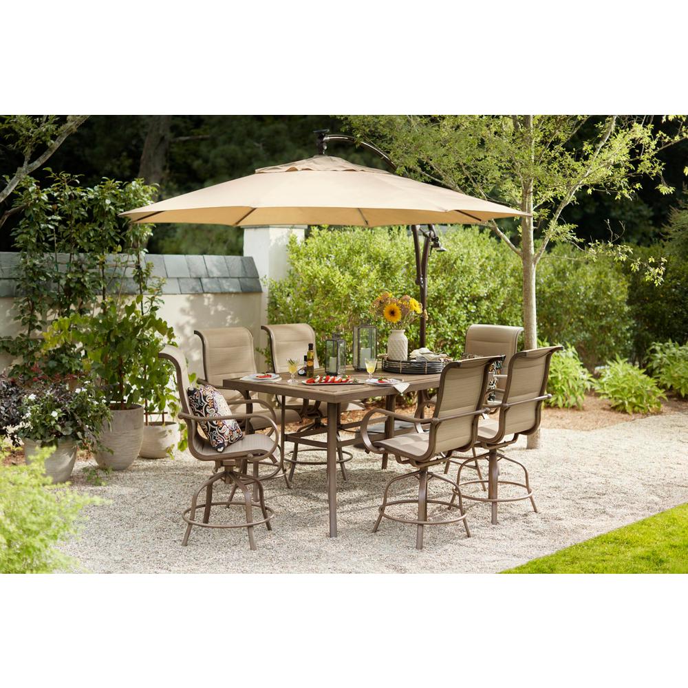 Solar Lighted Patio Umbrellas Patio Furniture The Home Depot