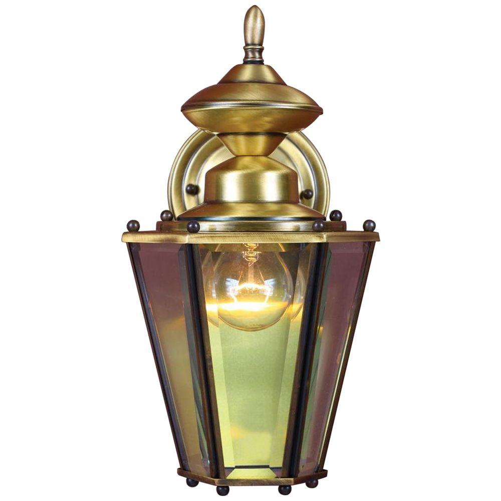 Brass Gold Volume Lighting Outdoor Wall Mounted 1 Light Antique Solid Brass Outdoor Wall Mount