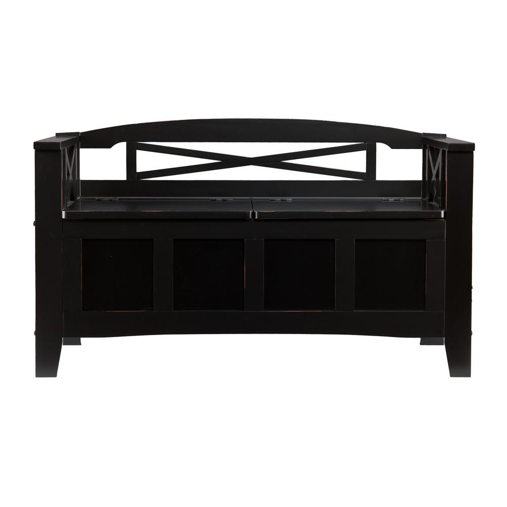 Southern Enterprises Waldo Black Storage BenchHD862347 The Home Depot