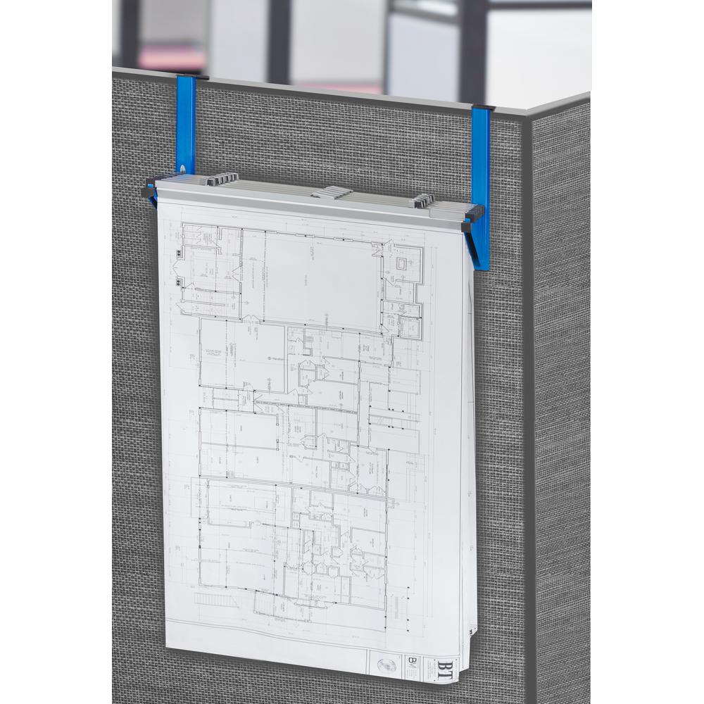 Adiroffice Steel Blueprint Large File Cubicle Wall Rack Blue 618