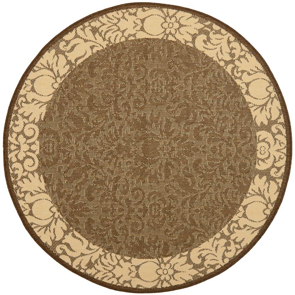 Round Dark Brown Outdoor Rugs The Home Depot Courtyard Chocolate Natural 7 Ft X Indoor Outdoor Round Area