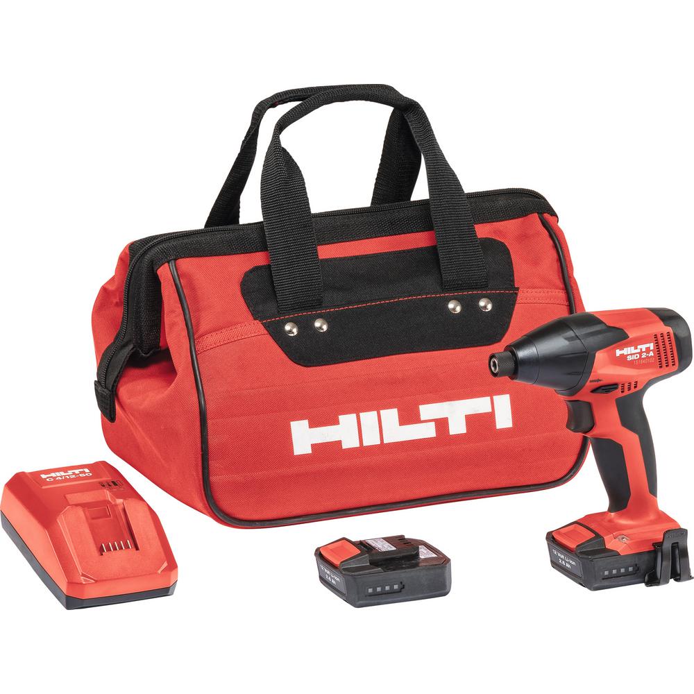 Hilti 12-Volt Lithium-Ion 1/4 in. Cordless Impact Driver SID 2-A Kit with Battery, Charger and Bag