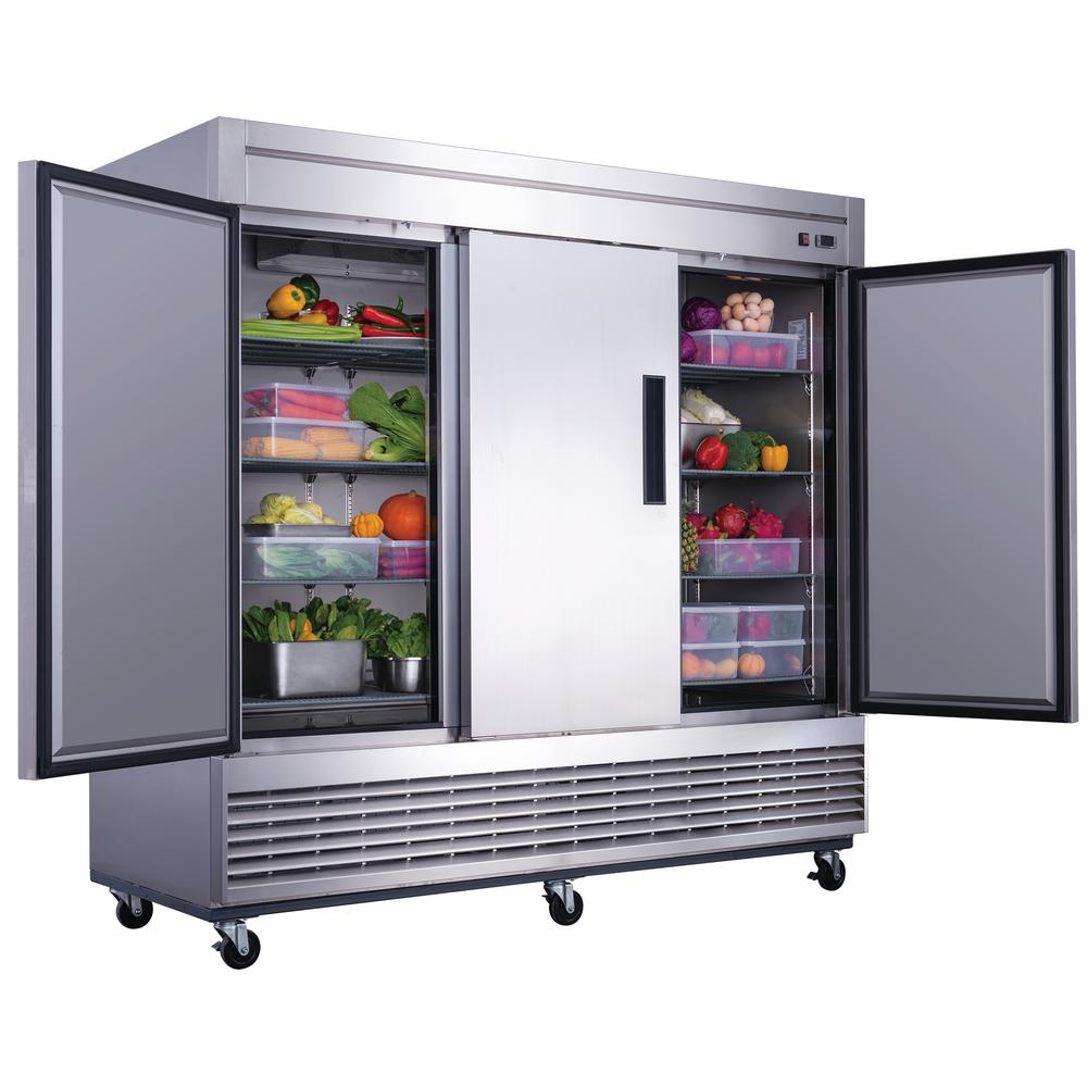 Dukers 64 8 Cu Ft 3 Door Commercial Refrigerator In Stainless