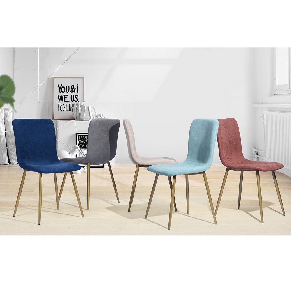 Scargill Coral Upholstered Textured Fabric Dining Chairs Set Of 4