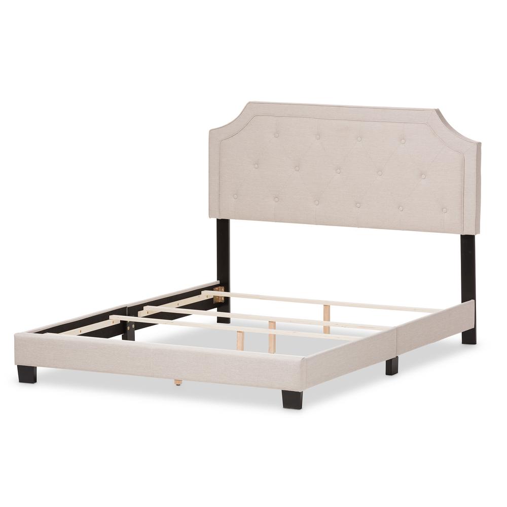 Baxton Studio Willis Beige Fabric Upholstered King Bed-28862-7462-HD ...