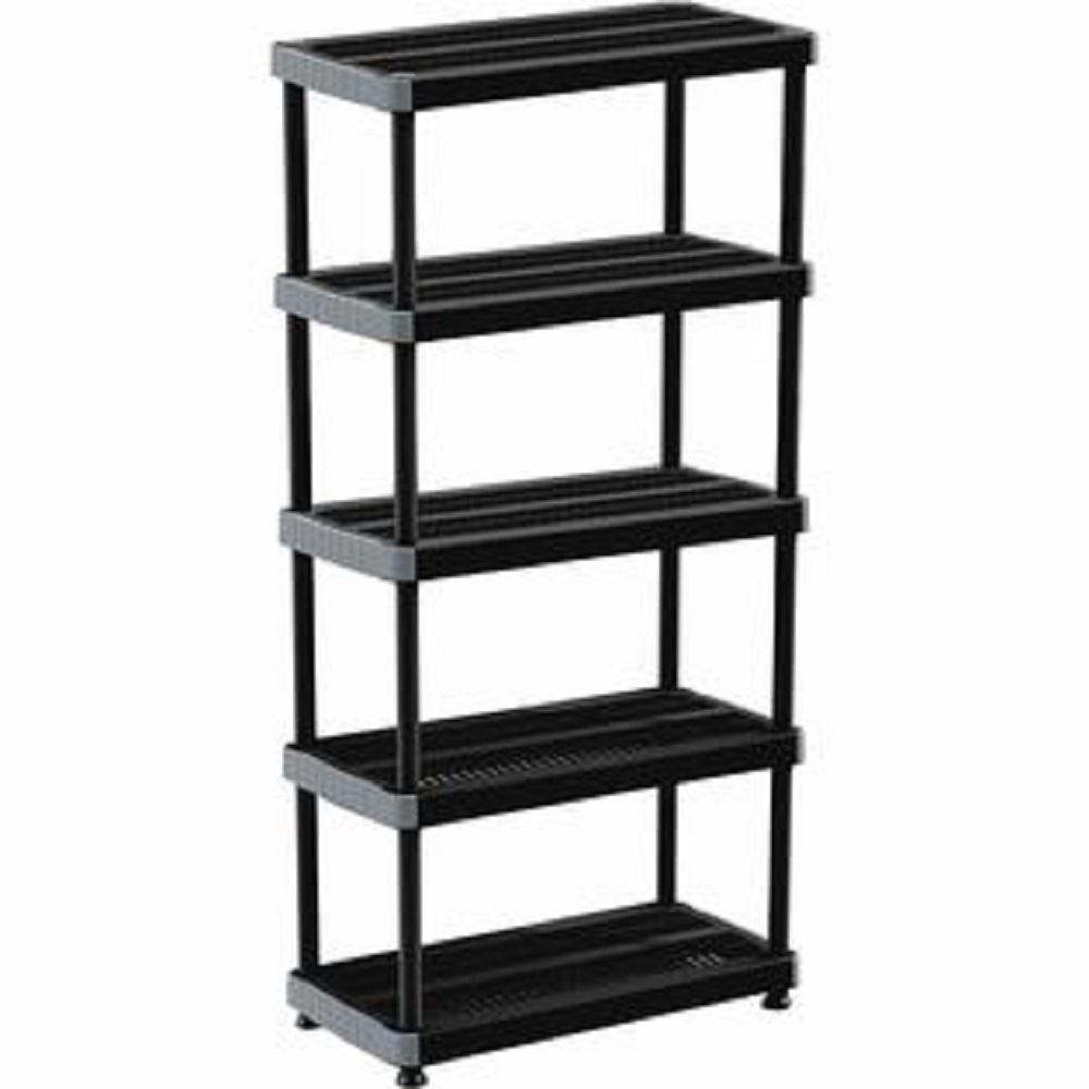 Sandusky 56 in. H x 36 in. W x 24 in. D 4Shelf Black Plastic Shelving
