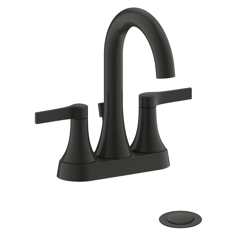 Fontaine By Italia Varenne 4 In Centerset 2 Handle Modern Bathroom Faucet In Matte Black Mff Varc4 Mb The Home Depot