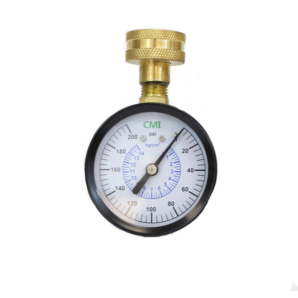 Cmi Inc 0 200 Psi 2 5 In Dial 3 4 In Brass Fnpt Water Test