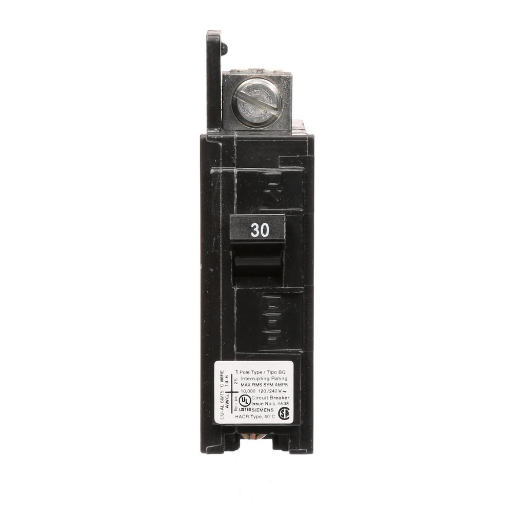 Siemens 30 Amp 1-Pole BQ 10 kA Lug-In/Lug-Out Circuit Breaker with Side ...