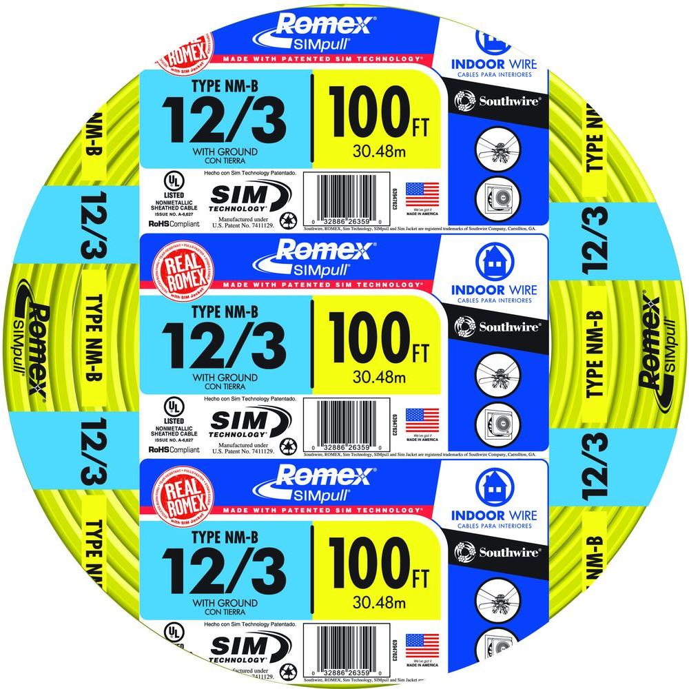 100 Ft 123 Solid Romex Simpull Cu Nm B Wg Wire