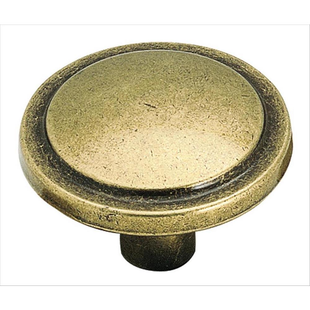 Pack of 5 Polished Brass Cabinet Knobs with Oak Inlay Center