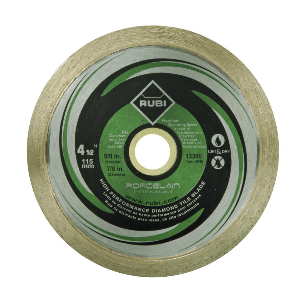 Rubi 4-1/2 in. Premium Porcelain Diamond Blade for Dry and Wet Cutting