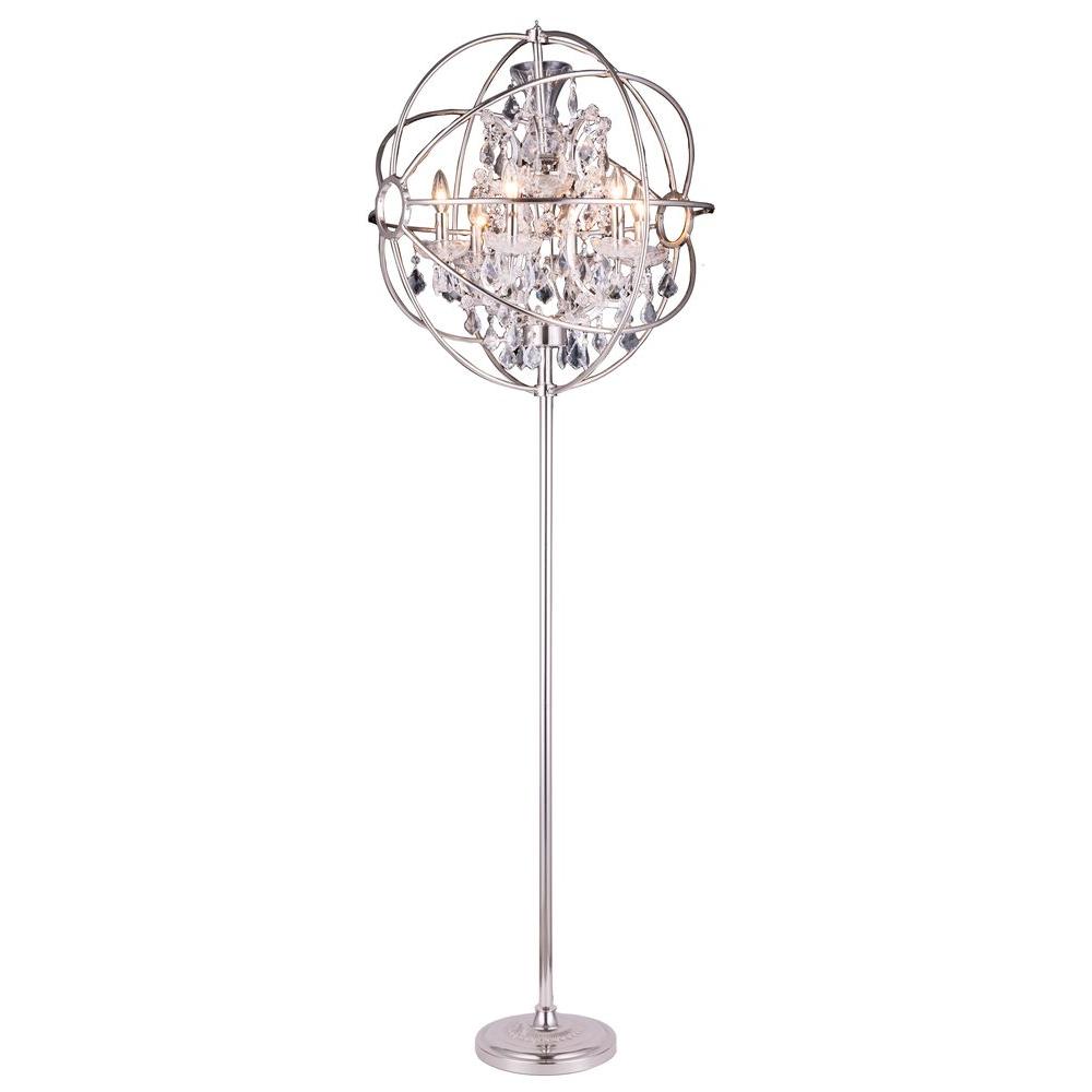 Elegant Lighting Geneva 71.5 in. Polished Nickel Floor Lamp with ... Elegant Lighting Geneva 71.5 in. Polished Nickel Floor Lamp with ...