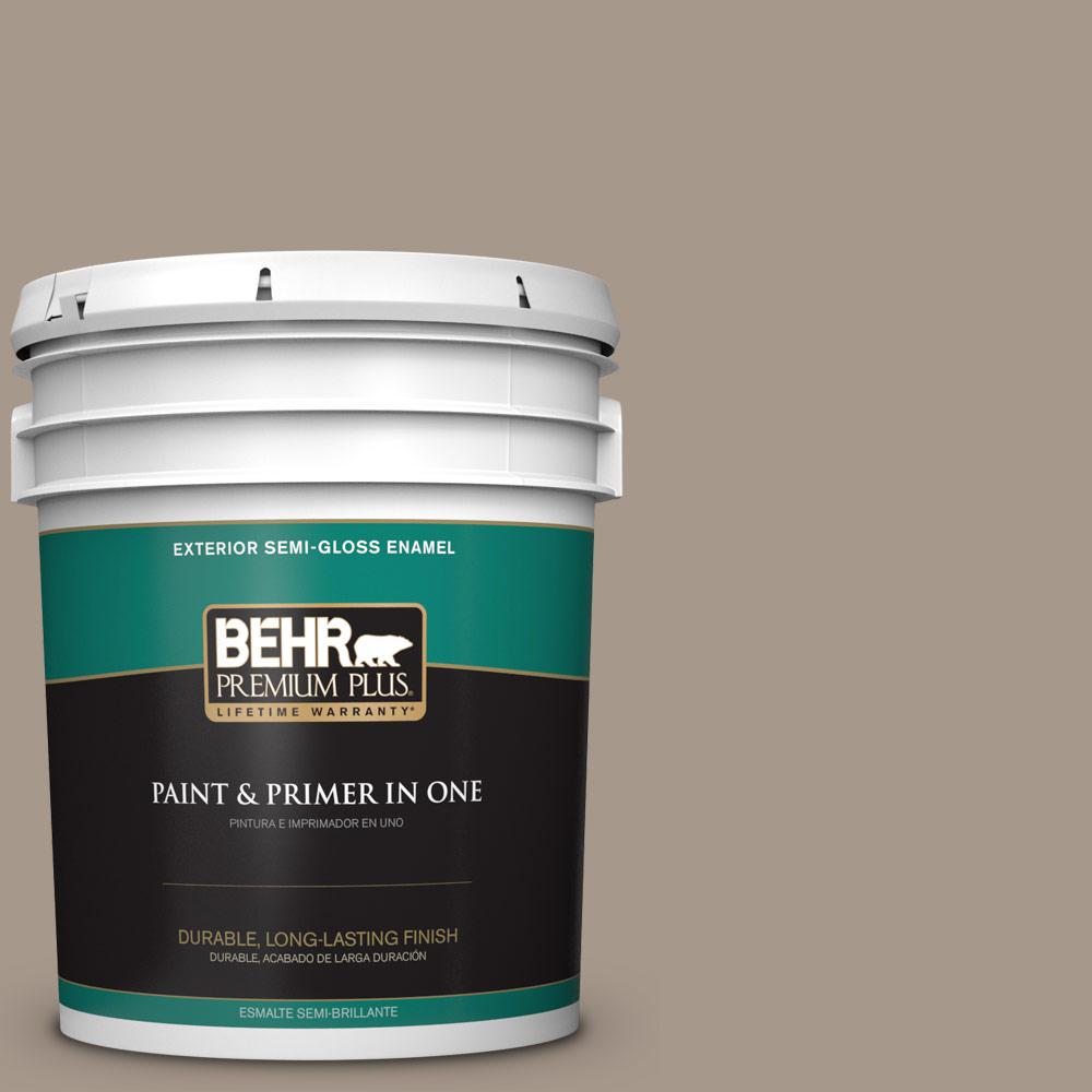 BEHR Premium Plus 5 gal. PPU507 Studio Taupe SemiGloss Enamel
