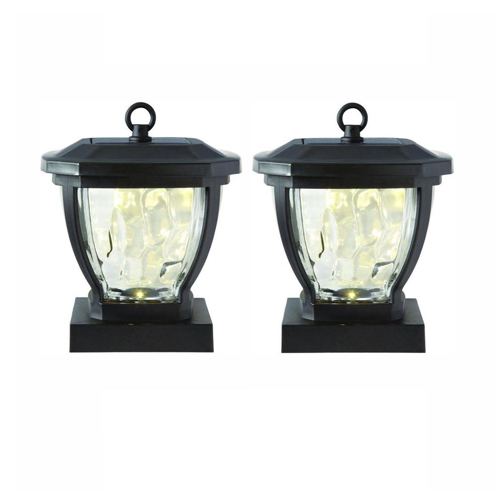 Solar Bronze Outdoor Integrated Led Deck Post Light With Water Gl Lens 2 Pack Solar Bronze Outdoor Integrated Led Deck Post Light With Water Gl Lens 2 Pack