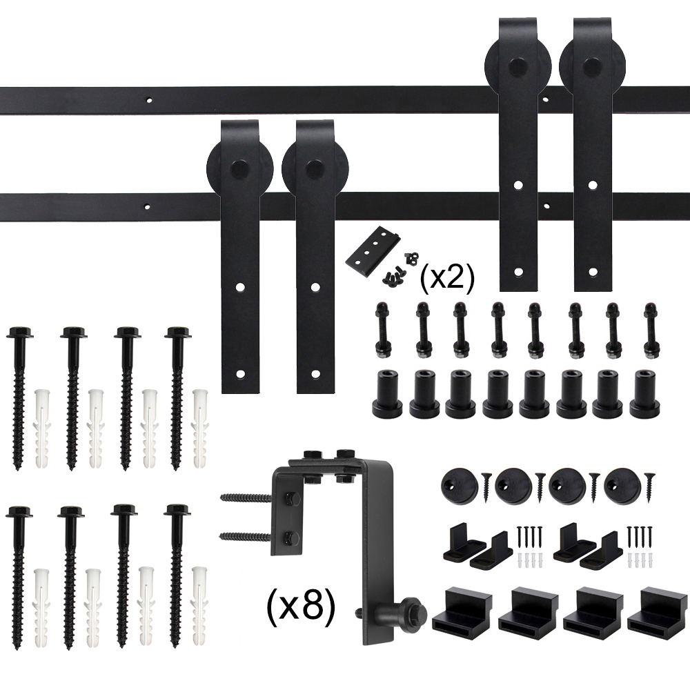 WINSOON 10 ft. /120 in. Powder Coated Black Heavy Duty Bypass Double