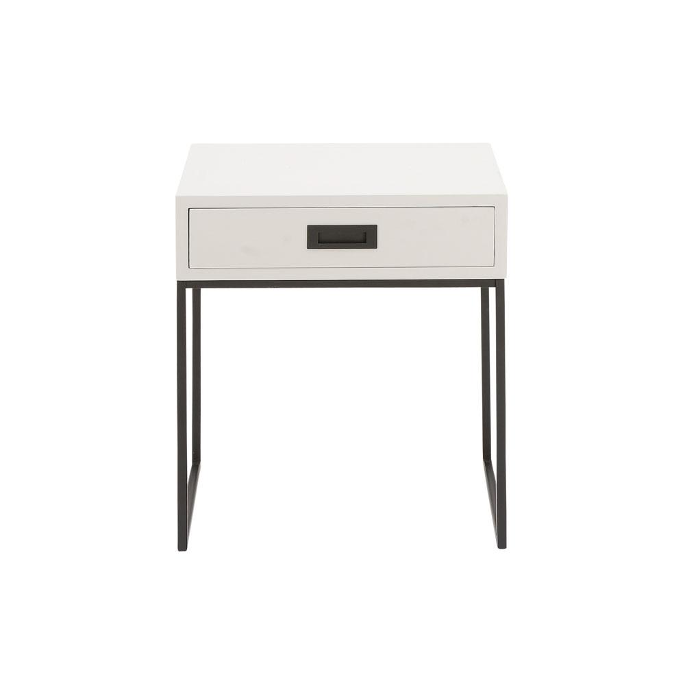 Minimalist Living Room Furniture The Home Depot White Single Drawer Side Table
