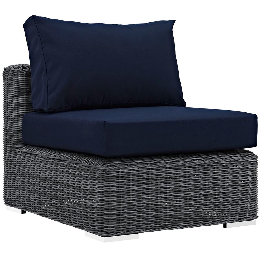 MODWAY Summon Patio Wicker Sunbrella Armless Middle ...