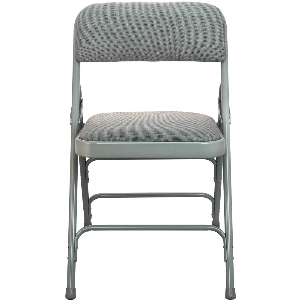 Advantage 1 In Grey Fabric Seat Padded Metal Folding Chair
