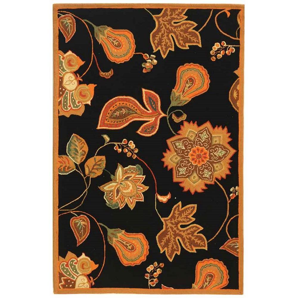 Safavieh Chelsea Black Orange 4 Ft X 6 Area Rug Hk209c Safavieh Chelsea Black Orange 4 Ft X 6