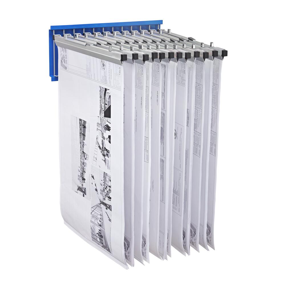 Plans Adir Corp Black Pivot Wall Rack with Hangers for Blueprints