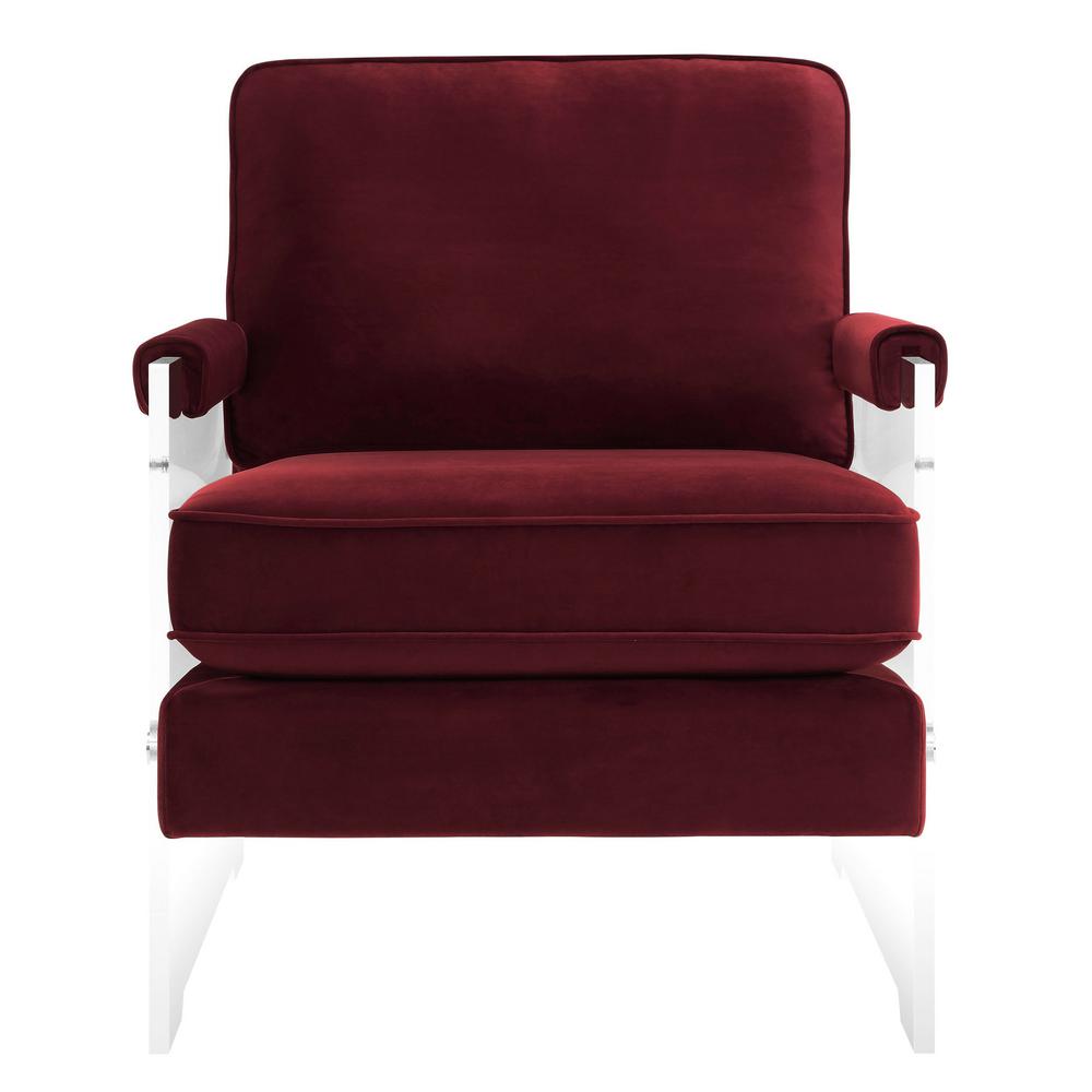 Burgundy Accent Chairs Chairs The Home Depot   Burgundy Velvet Lucite Tov Furniture Accent Chairs Tov A107 64 400 Compressed 