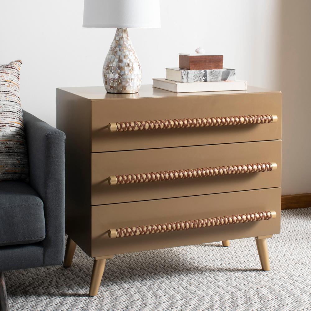 Safavieh Raquel 3 Drawer Light Brown Chest Chs6602a The Home Depot