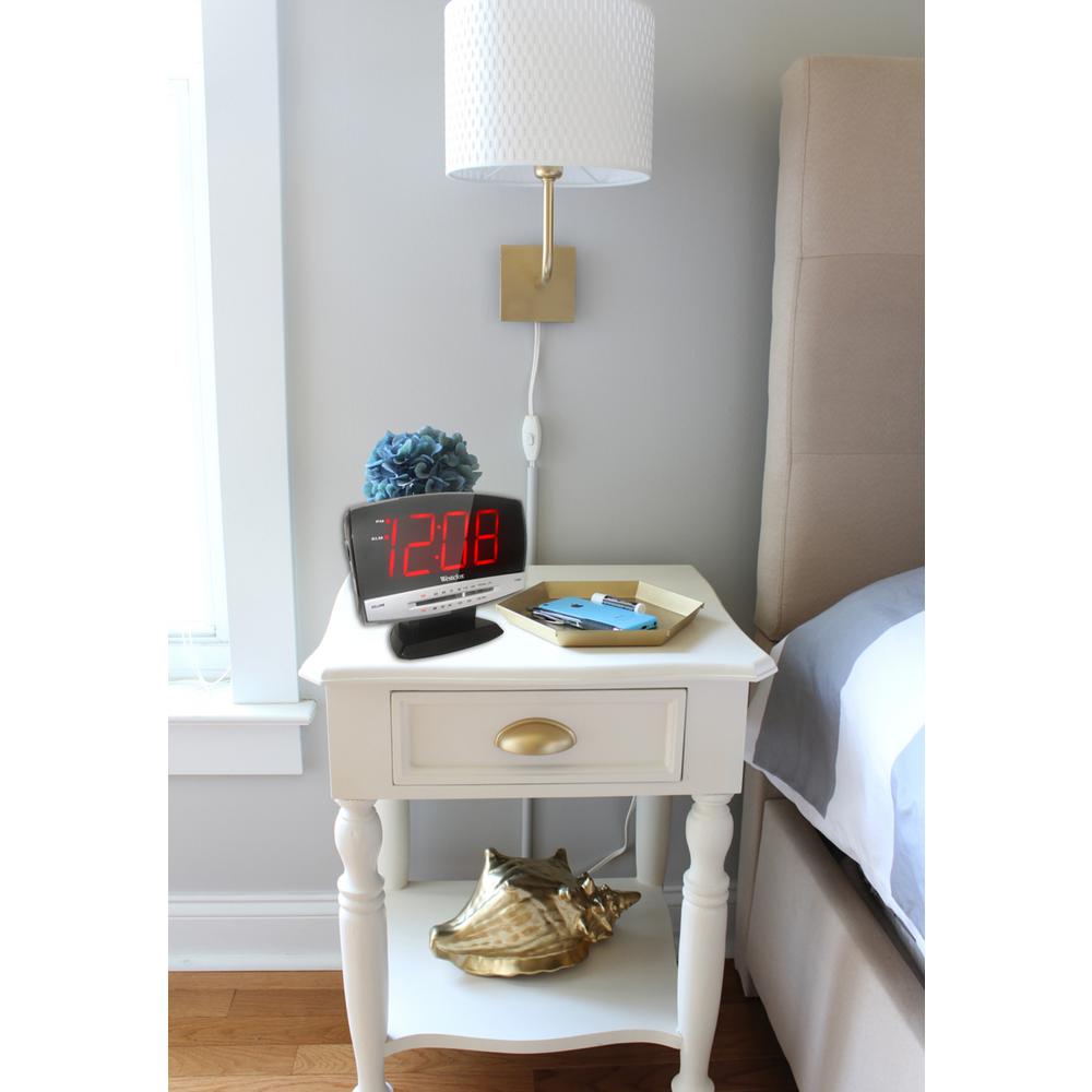 Clock Table Clocks Home Accents The Depot 1 8 In Large Numbers Am Fm Alarm Clock Radio