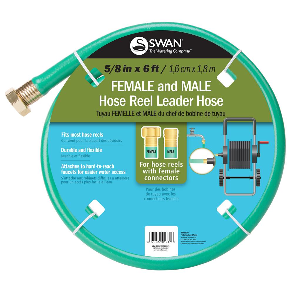 Swan 5 8 In Dia X 6 Ft Leader Water Hose Clolh5806fm The Home