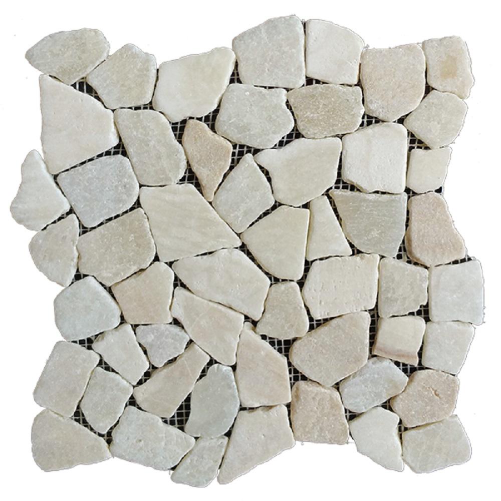 Fireplace Pebbles Rock Stone Mosaic Tile Tile The Home Depot