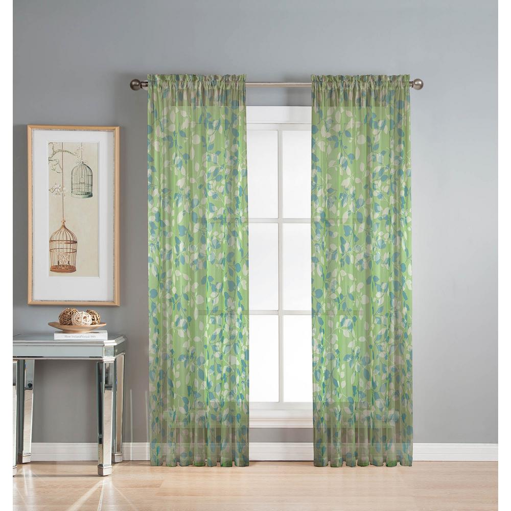 Lime Green Curtains D Window Treatments The Home Depot Sheer