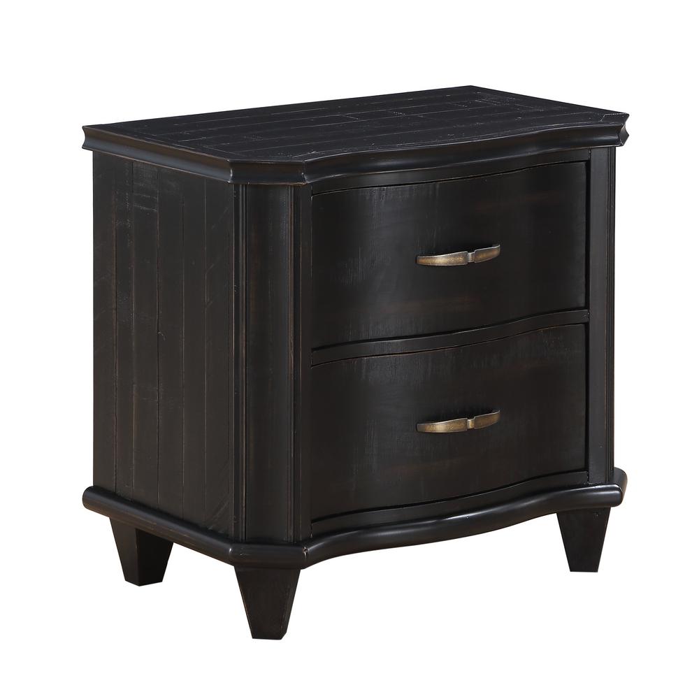 Unbranded Philip 2 Drawer Dark Espresso Nightstand 27 In H X 28 In W X 18 In D 3mt481 The Home Depot