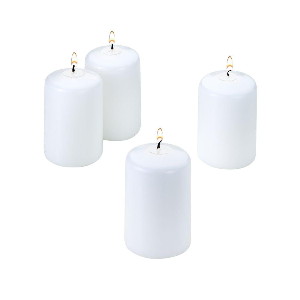 Light In The Dark 3 in. Tall x 2 in. Wide Unscented White Pillar Candle