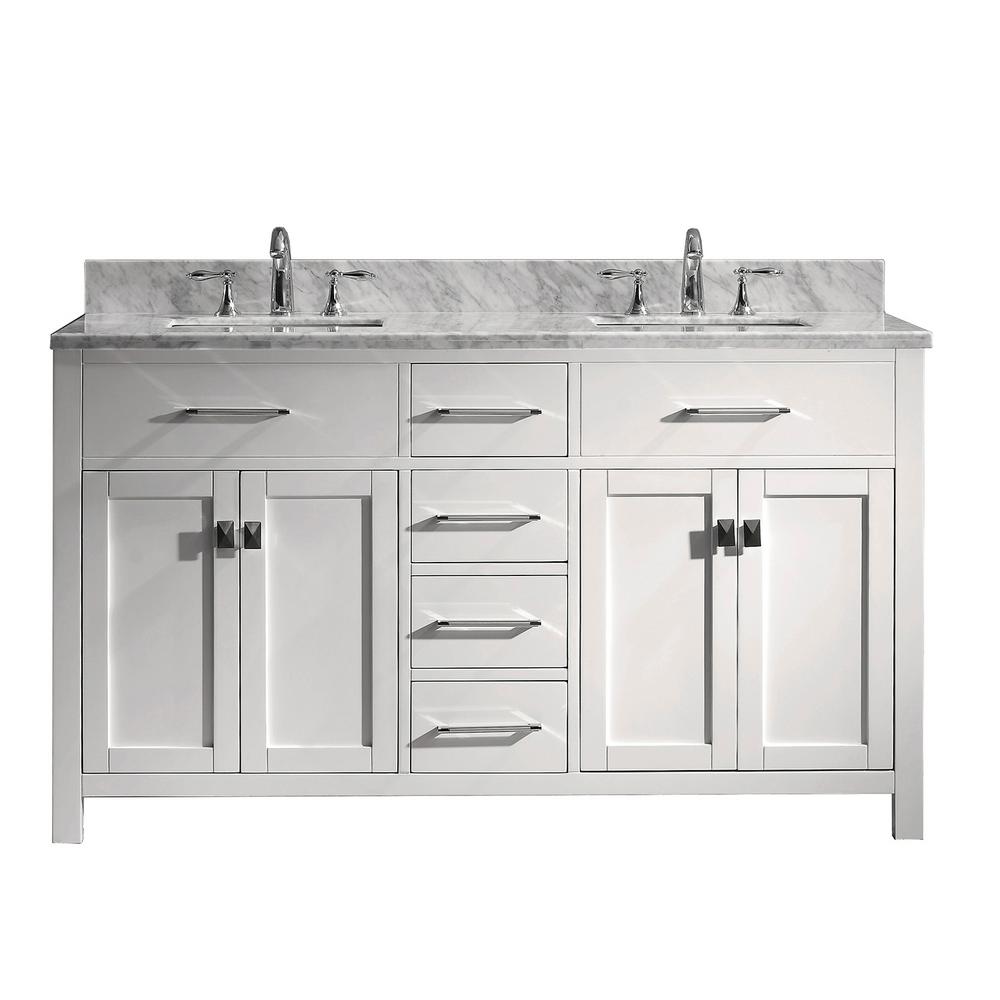 Virtu USA Caroline 60 in. W x 22 in. D Double Vanity in ...