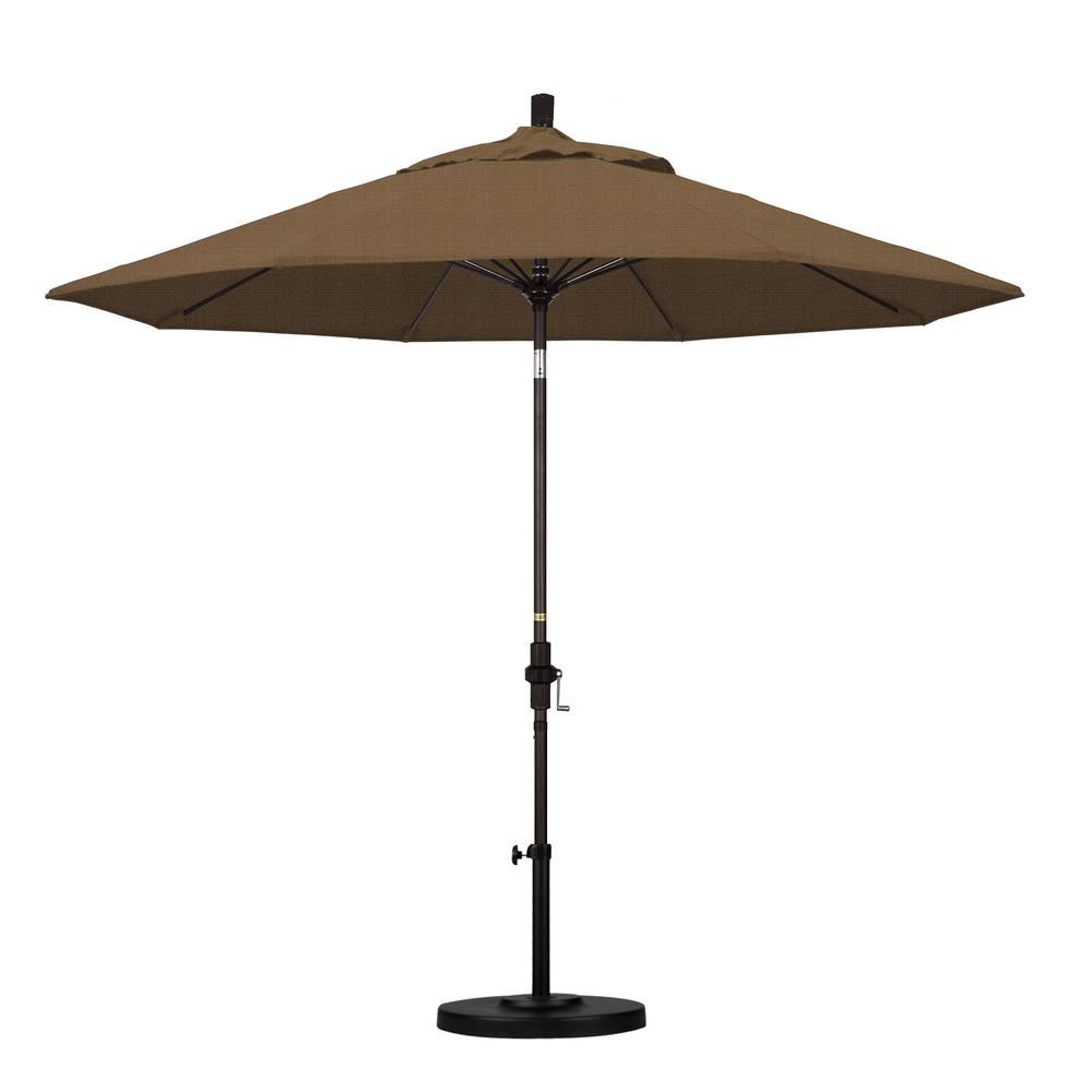 California Umbrella 9 Ft Aluminum Push Tilt Patio Umbrella In Terracotta Olefin Gspt908117 F69 The Home Depot