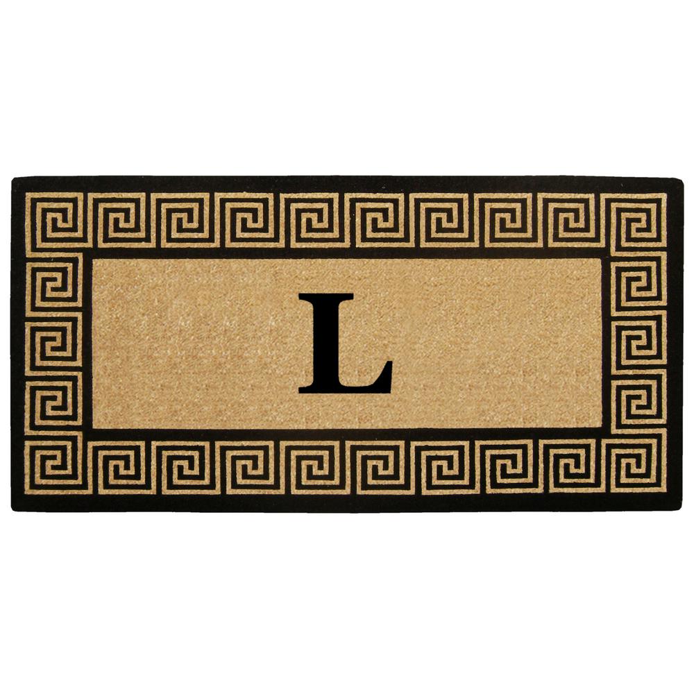 Nedia Home 36 In X 72 In Greek Key Heavy Duty Coco Monogrammed L
