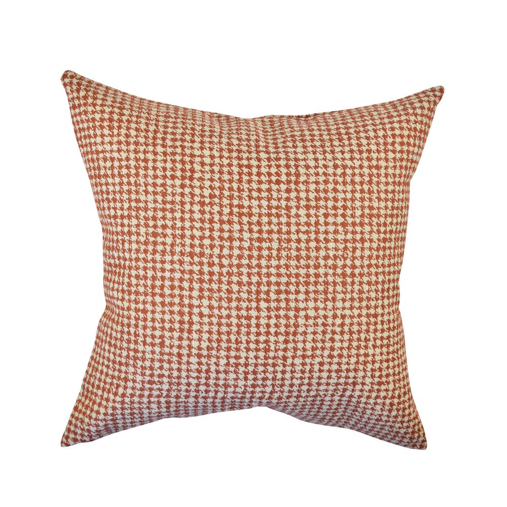 Vesper Lane Houndstooth Orange Geometric 20 In X 20 In Throw