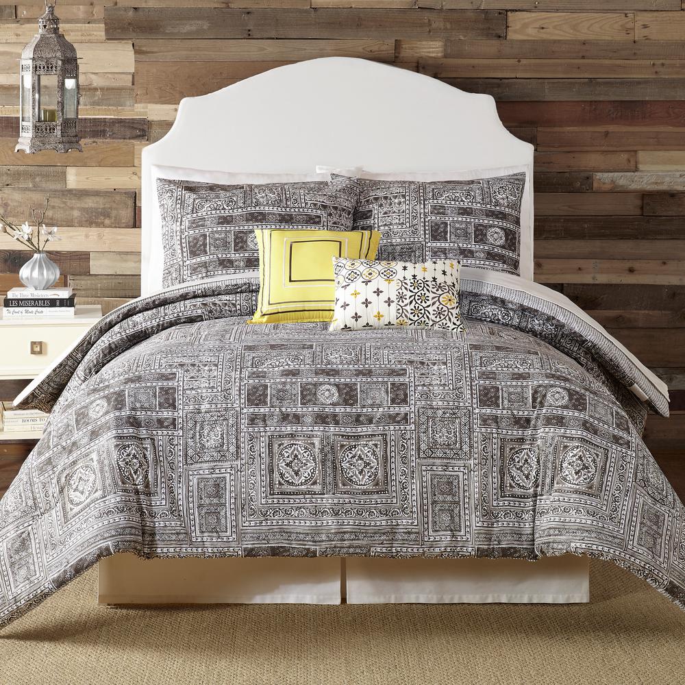 Freida Fl 8 Piece Queen Bed In A Bag Comforter Set M561542 The Tranquility 5 Piece Gray Queen Comforter Set