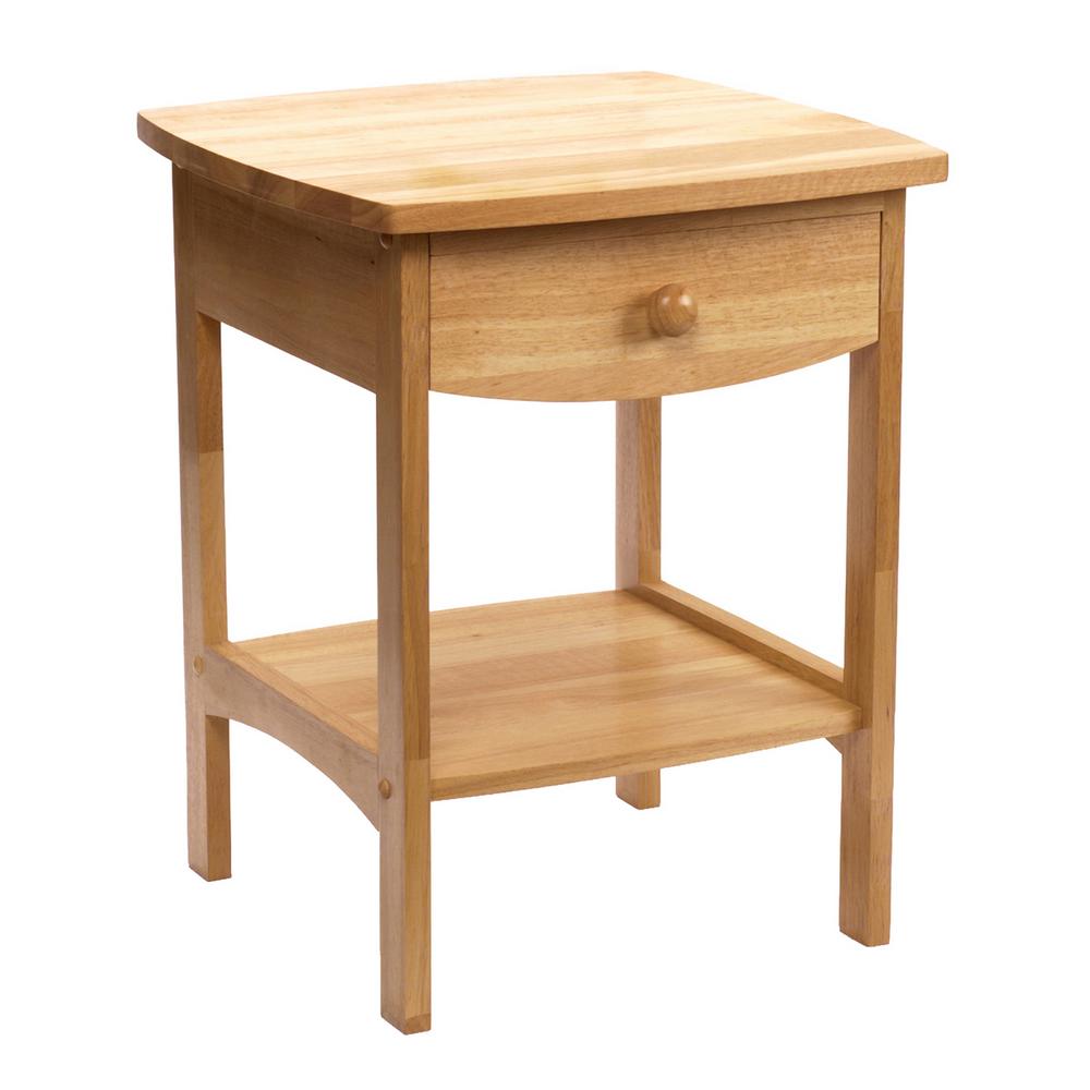 natural light wood nightstand