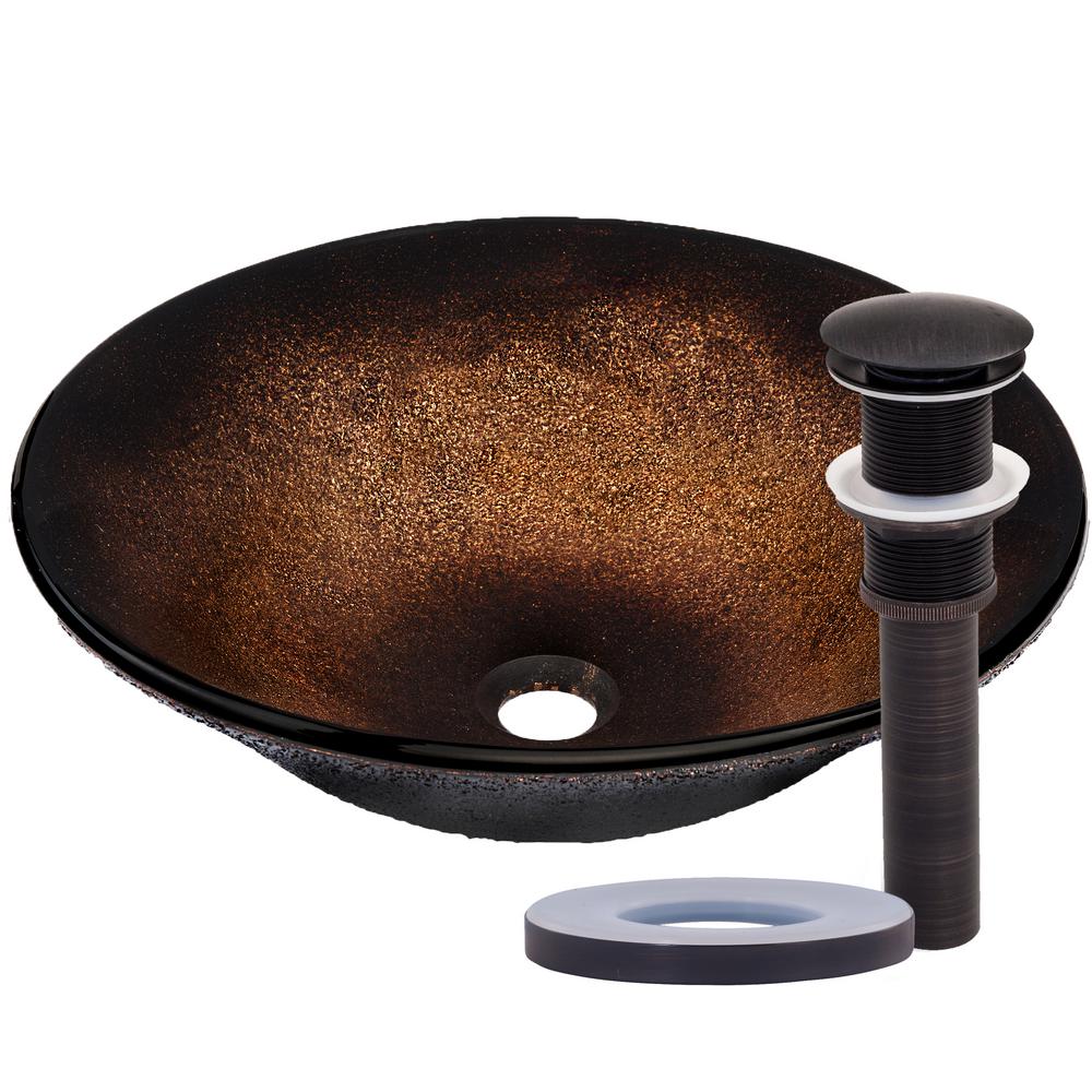 Round Glass Copper Vessel Sinks Bathroom The Home Depot - Copper Glass Circular Vessel Bathroom Sink Round Glass Copper Vessel Sinks Bathroom The Home Depot - Copper Glass Circular Vessel Bathroom Sink