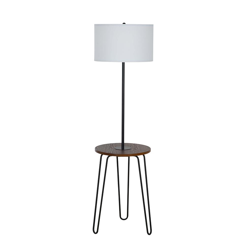Cresswell 59 In Black Mid Century Modern Floor Lamp With Table Black Mid Century Modern Floor Lamp With Table Led Bulb Included