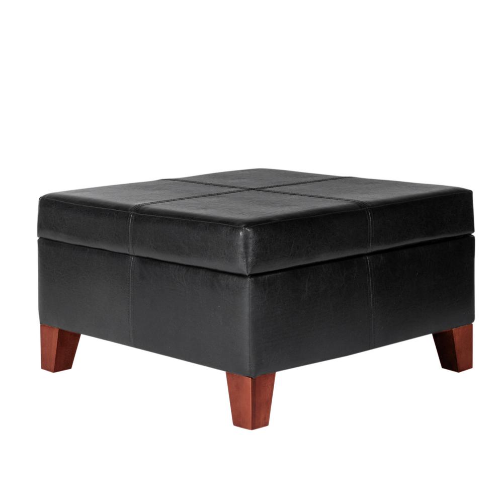 Homepop Large Black Faux Leather Storage Ottoman K2380 E169 The Home Depot - Homepop Large Faux Leather Round Storage Ottoman Homepop Large Black Faux Leather Storage Ottoman K2380 E169 The Home Depot - Homepop Large Faux Leather Round Storage Ottoman