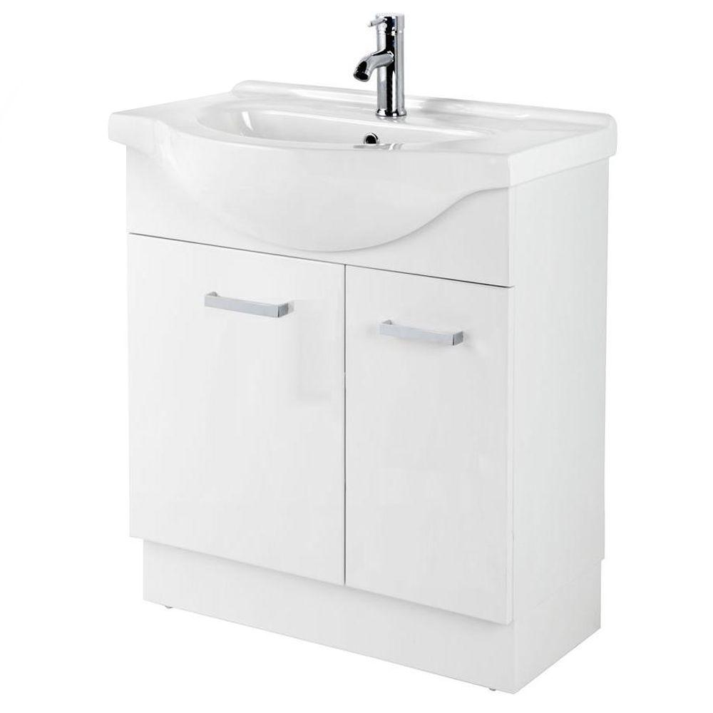 Dreamwerks 24 in. SemiContemporary Vanity in Ivory with Ceramic Vanity