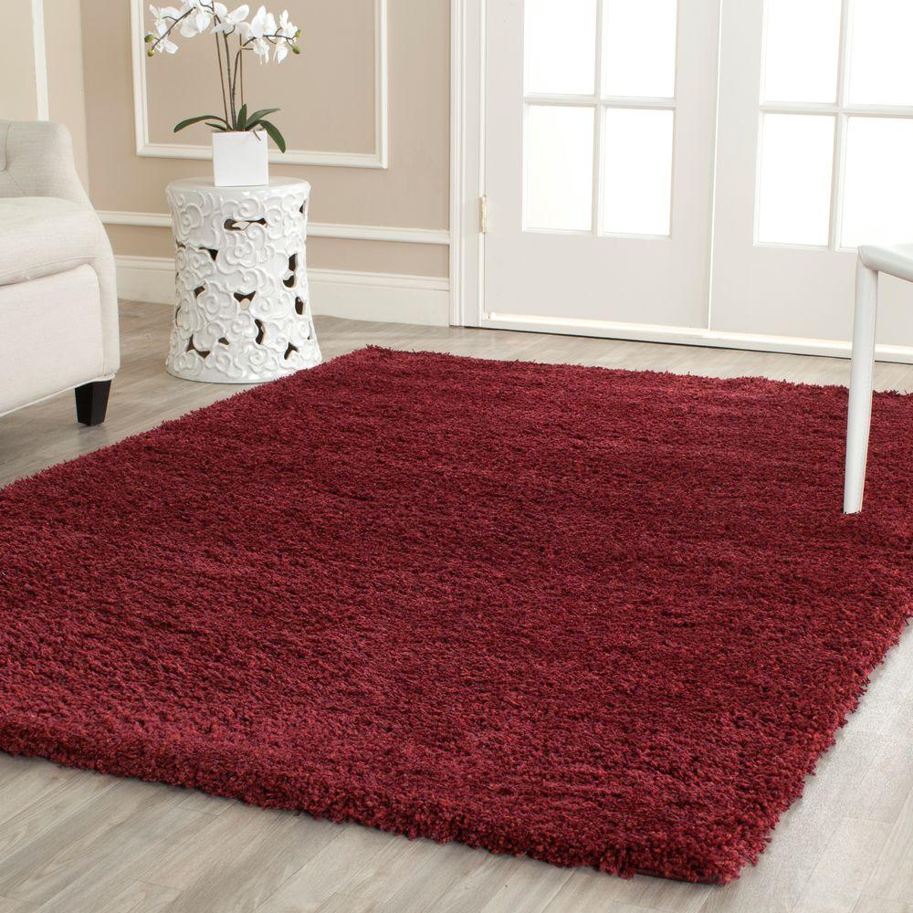 Safavieh California Shag Maroon 4 ft. x 6 ft. Area Rug-SG151-4242-4 ...