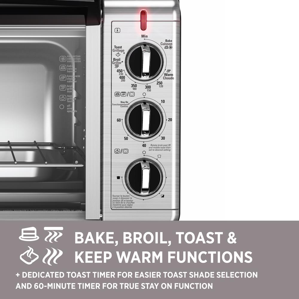 Black Decker 6 Slice Silver Toaster Oven To3230sbd The Home Depot