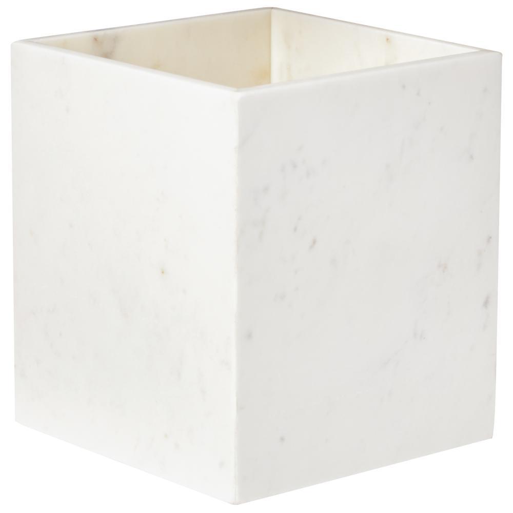 Marble Bath Accessories The Home Depot Larissa Waste Basket In White